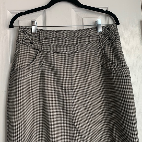 Sandra Angelozzi Wool Blend Micro Houndstooth Skirt - Picture 2 of 7